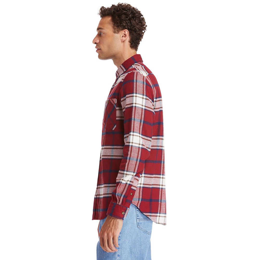 Camasi Timberland Barbati Rosii/Albi - Back River Heavy Flannel Check - Romania - JNMYEL765